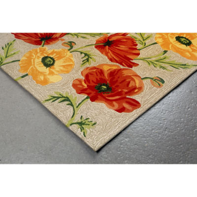 Liora Manne Ravella Icelandic Poppies Hand Tufted Rectangular Rugs & Floor Coverings Indoor Outdoor Floral Accent Rugs