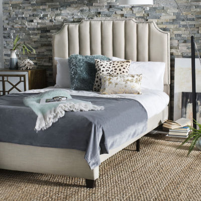 Streep Linen Channel Stitched Upholstered Bed