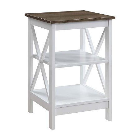 Oxford Storage End Table, One Size, White