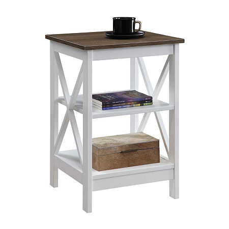 Oxford Storage End Table, One Size, White