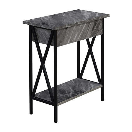 Tucson Flip Top End Table, One Size, Gray