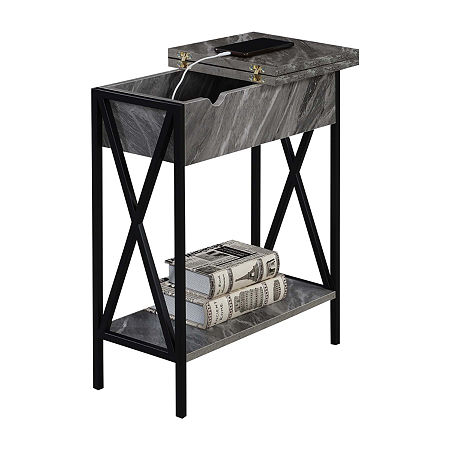 Tucson Flip Top End Table, One Size, Gray