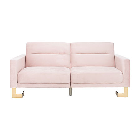 Tribeca Velvet Upholstered Sofa, One Size, Pink