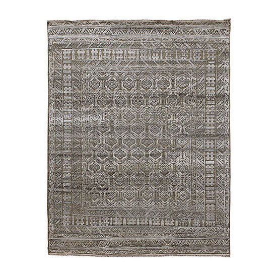 Amer Rugs Winterrose Geometric Hand Knotted Indoor Rectangular Accent Rug