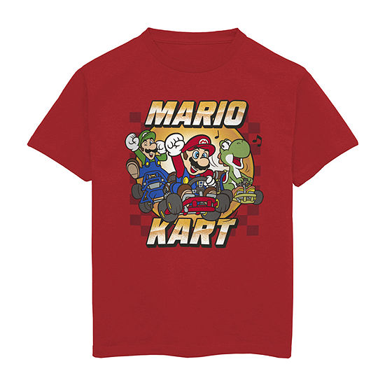 Mario Kart Little & Big Boys Crew Neck Short Sleeve Super Mario Graphic ...