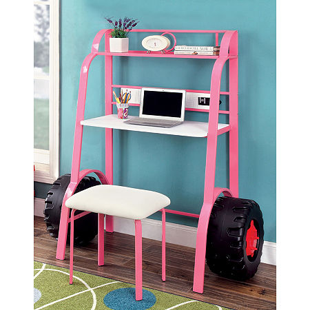 Kids Pink Metal Desk, One Size, Pink