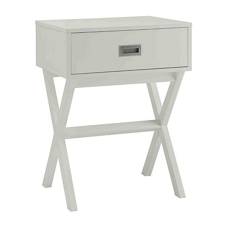 Designs2go Living Room Collection 1-Drawer Storage End Table, One Size, White