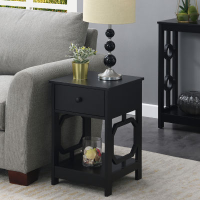 Omega Living Room Collection Storage 1-Drawer End Table