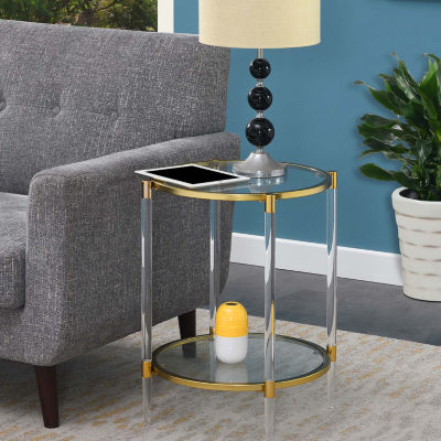 Royal Crest 2 Tier Acrylic Glass End Table