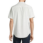 St. John's Bay Performance Mens Classic Fit Short Sleeve Geometric Button-Down Shirt
