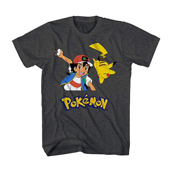 Big and Tall Mens Crew Neck Short Sleeve Regular Fit Pokemon Graphic T-Shirt