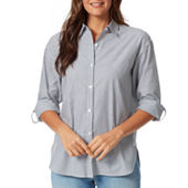 Gloria Vanderbilt® Amanda Womens Long Sleeve Regular Fit Button