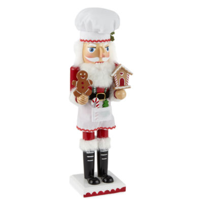 North Pole Trading Co. 14" Baker Christmas Nutcracker, Color Red