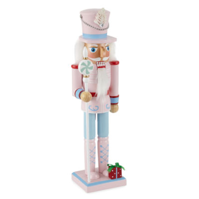 North Pole Trading Co. 14" Pink Soldier Christmas Nutcracker