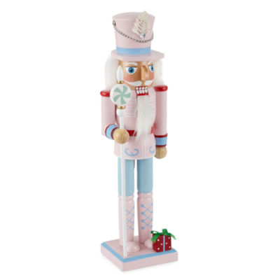 North Pole Trading Co. 14" Pink Soldier Christmas Nutcracker, Color