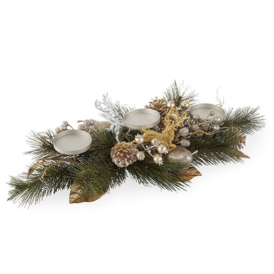 North Pole Trading Co. Reindeer Pincone Centerpiece Christmas Tabletop ...