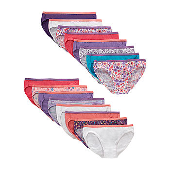 Hanes Girls Brief Underwear, 6 Pack Panties Sizes 6 - 16 