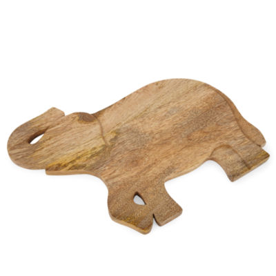Distant Lands Figural Elephant Wood Cheese Board
