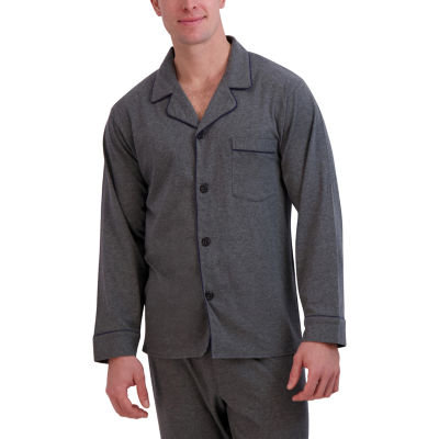 Hanes Mens Knit Long Sleeve 2-pc. Pant Pajama Set