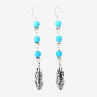 JS Jessica Simpson Womens Turquoise Turquoise Drop Earrings
