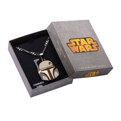 Star Wars® Boba Fett Mens Two-Tone Stainless Steel Pendant Necklace