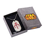 Star Wars® Mandalorian Symbol Mens Stainless Steel Dog Tag Pendant Necklace