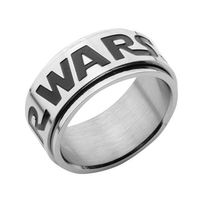 Star Wars® Logo Mens Stainless Steel Spinner Ring