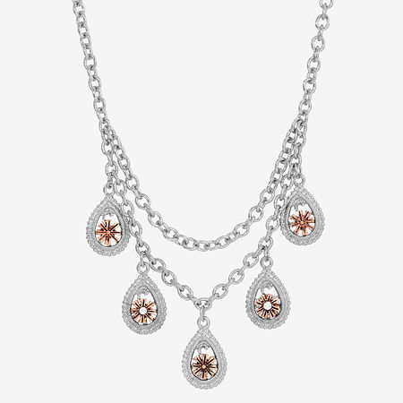 1928 Two Tone Collar Necklace, One Size, Silver