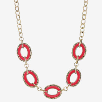 1928 Pink Gold Tone Collar Necklace