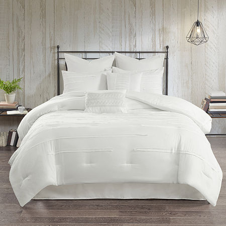 510 Design Janeta 8 Piece Textured Comforter Set, One Size, White