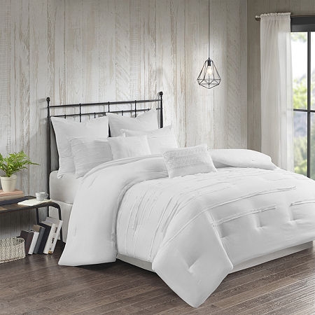 510 Design Janeta 8 Piece Textured Comforter Set, One Size, White