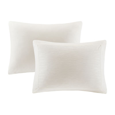 N Natori Hanae Cotton Blend Yarn Dyed 3 Piece Duvet Cover Set