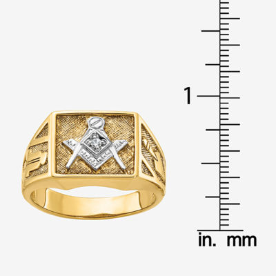 Mens Diamond Accent Mined White 14K Gold Fashion Ring