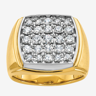 Mens 1 5/8 CT. T.W. Natural White Diamond 14K Two Tone Gold Fashion Ring