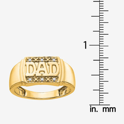 Mens Diamond Accent Natural White 14K Gold Fashion Ring