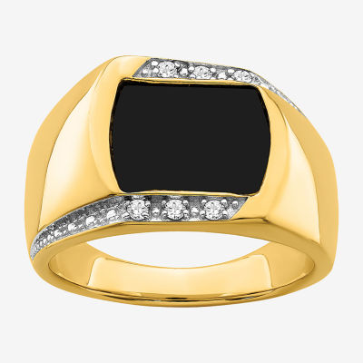 Mens 1/ CT. T.W. Black Onyx 14K Gold Fashion Ring