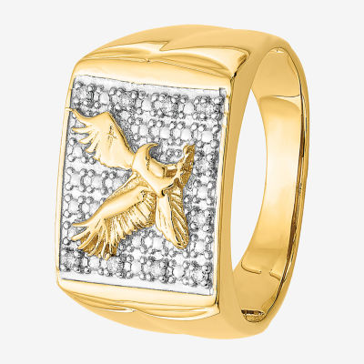 Eagle Mens 1/10 CT. T.W. Natural White Diamond 14K Gold Fashion Ring