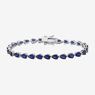 Lab Created Sapphire Sterling Silver Inch Tennis Bracelet