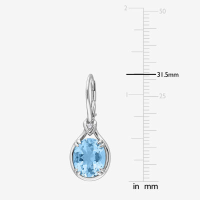 Genuine Blue Topaz Sterling Silver Drop Earrings