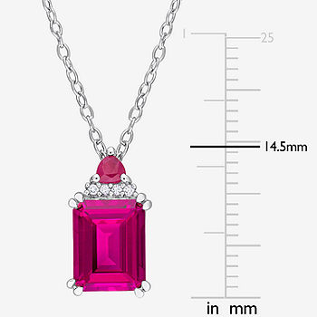 Pink Diamond Sterling Silver, Pink Chain Diamond Necklace