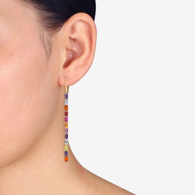 Genuine Multi Color Peridot 14K Gold Drop Earrings