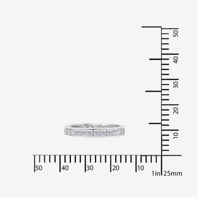 Diamonart® Princess Cubic Zirconia Sterling Silver Eternity Band Ring