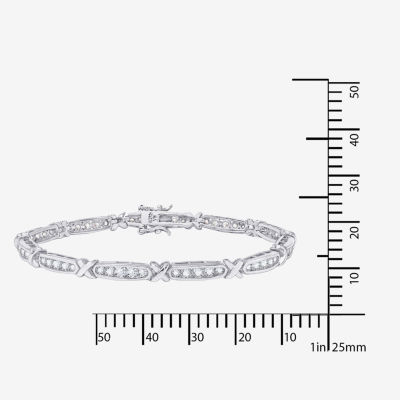 DiamonArt® Cubic Zirconia Sterling Silver X Link Bracelet