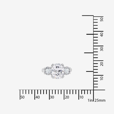 DiamonArt® Womens 5 3/4 CT. T.W. White Cubic Zirconia Sterling Silver 3-Stone Engagement Ring