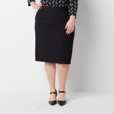 Liz Claiborne Womens Mid Rise Pencil Skirt-Plus