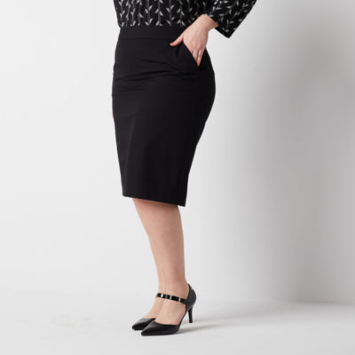 Liz Claiborne Womens Mid Rise Pencil Skirt-Plus