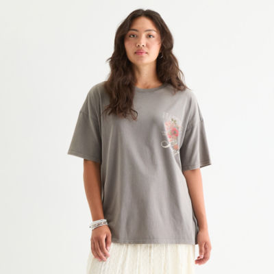 Arizona Juniors Womens Crew Neck Short Sleeve Graphic T-Shirt