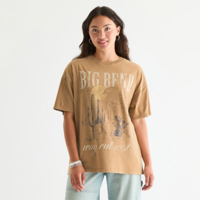 Arizona Juniors Womens Crew Neck Short Sleeve Graphic T-Shirt
