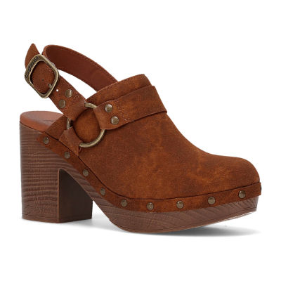 Frye and Iselle Womens Round Closed Toe Clogs, Color: Cognac