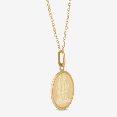 Gemini Womens 14K Gold Round 18 Inch Pendant Necklace